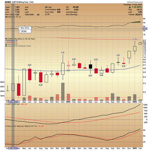 2 Yr Mnthly Chart AUMC