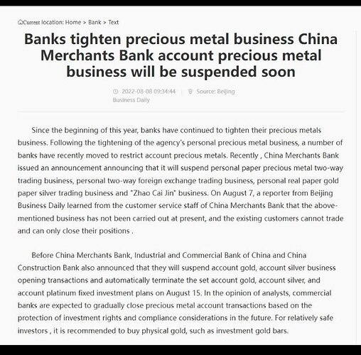 Banks tighten Precious Metal Business - Suspend PM Paper Trades