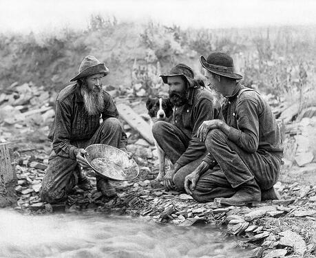 3-men-and-a-dog-panning-for-gold-c-1889-daniel-hagerman