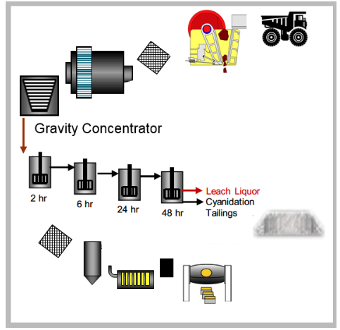 CIL LEACHING GOLD:SILVER CONCENTRATION